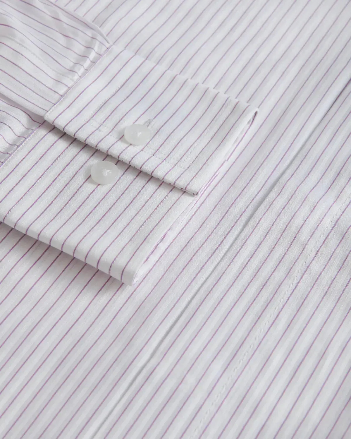 William Hunt Herringbone Stripe Shirt White-MALFORD OF LONDON SAVILE ROW MENSWEAR OUTLET