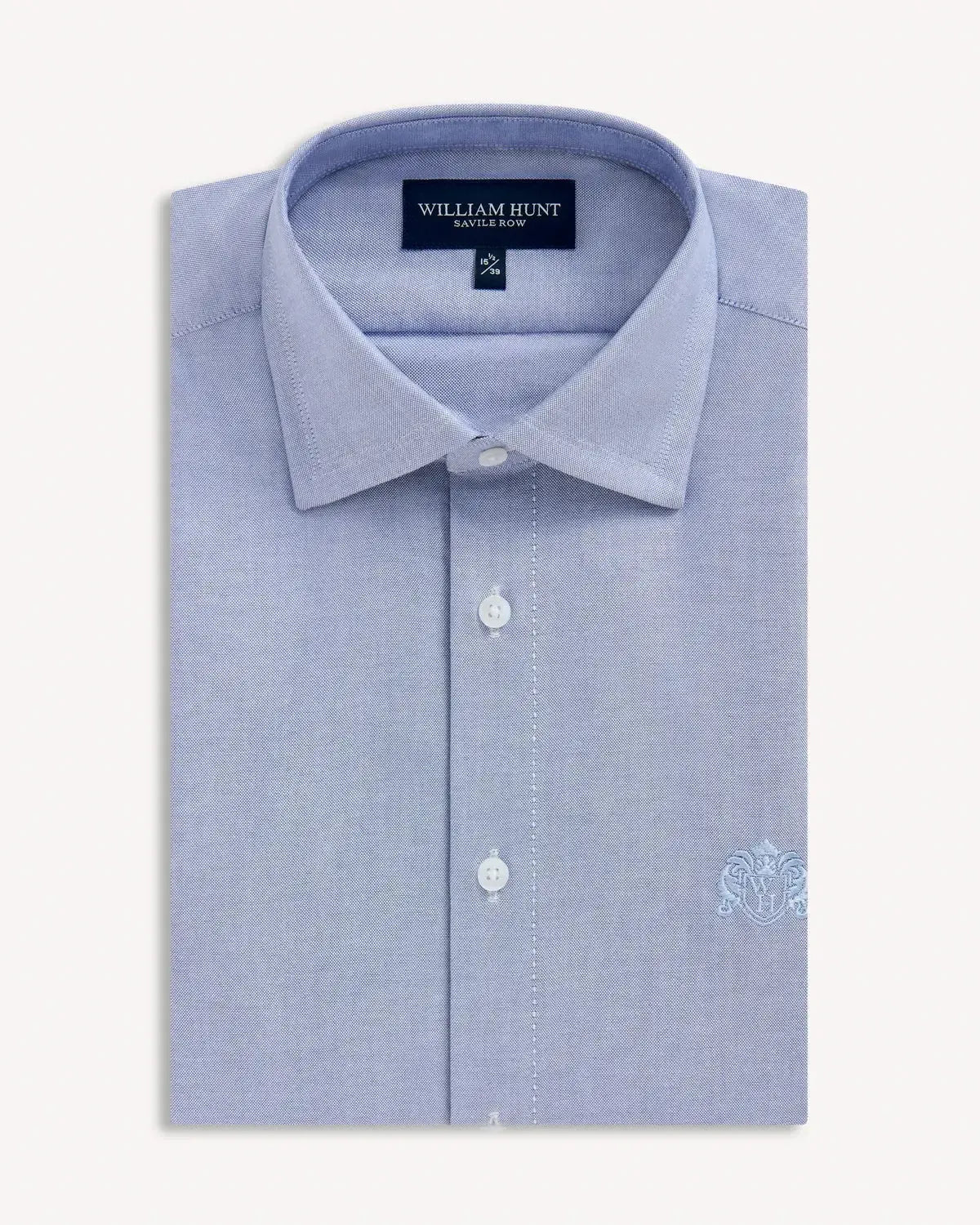 William Hunt Oxford Cotton Shirt Sky-MALFORD OF LONDON SAVILE ROW MENSWEAR OUTLET