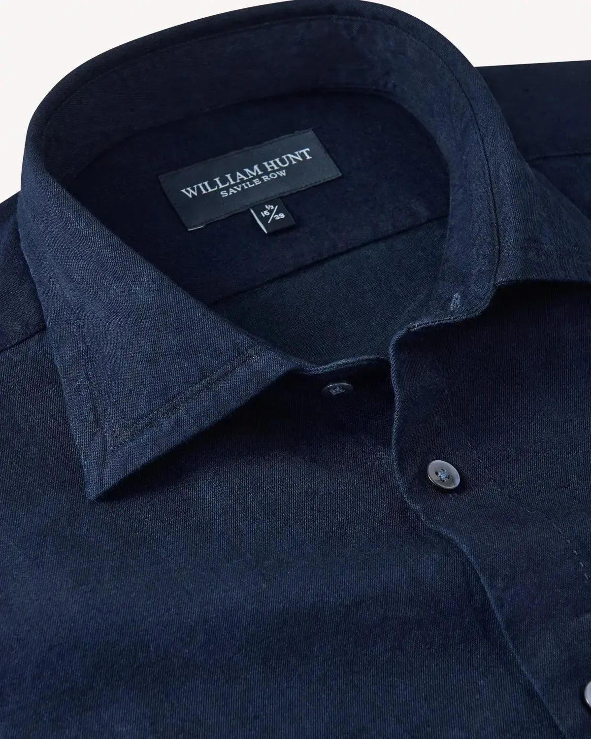 William Hunt Oxford Twill Shirt Navy-MALFORD OF LONDON SAVILE ROW MENSWEAR OUTLET