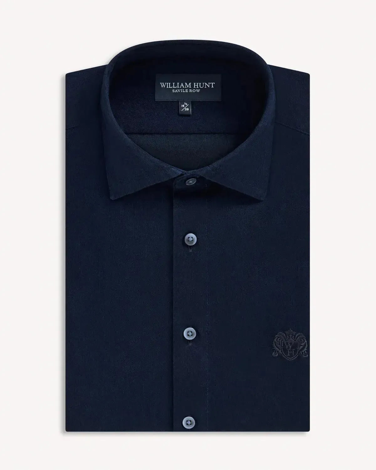 William Hunt Oxford Twill Shirt Navy-MALFORD OF LONDON SAVILE ROW MENSWEAR OUTLET