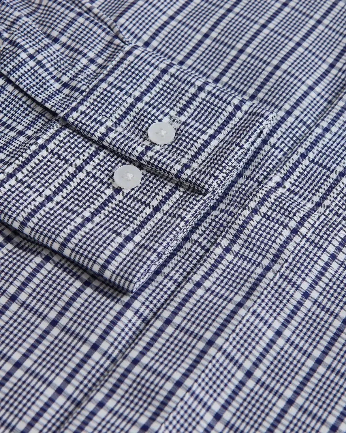William Hunt POW Check Shirt Navy-MALFORD OF LONDON SAVILE ROW MENSWEAR OUTLET