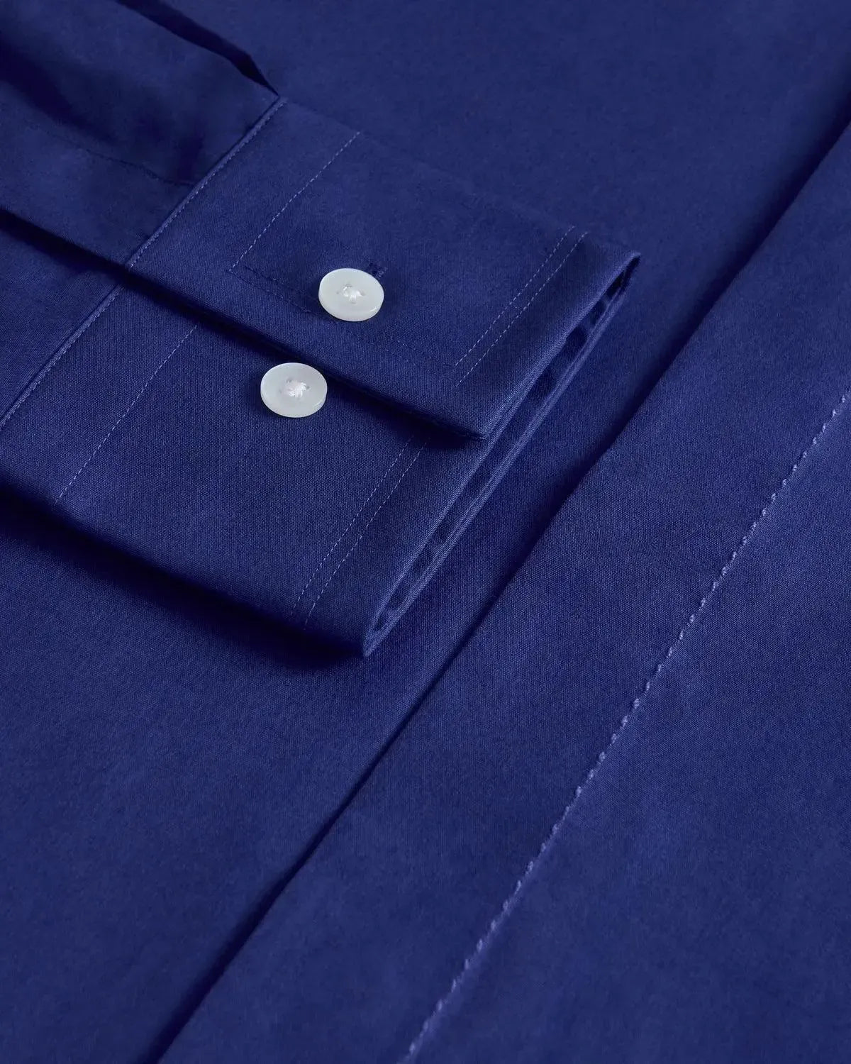 William Hunt Poplin Shirt Cobalt Blue-MALFORD OF LONDON SAVILE ROW MENSWEAR OUTLET