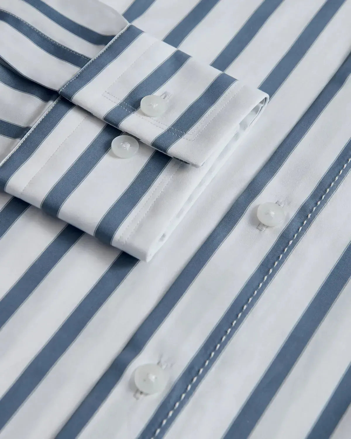 William Hunt Stripe Shirt White Teal-MALFORD OF LONDON SAVILE ROW MENSWEAR OUTLET