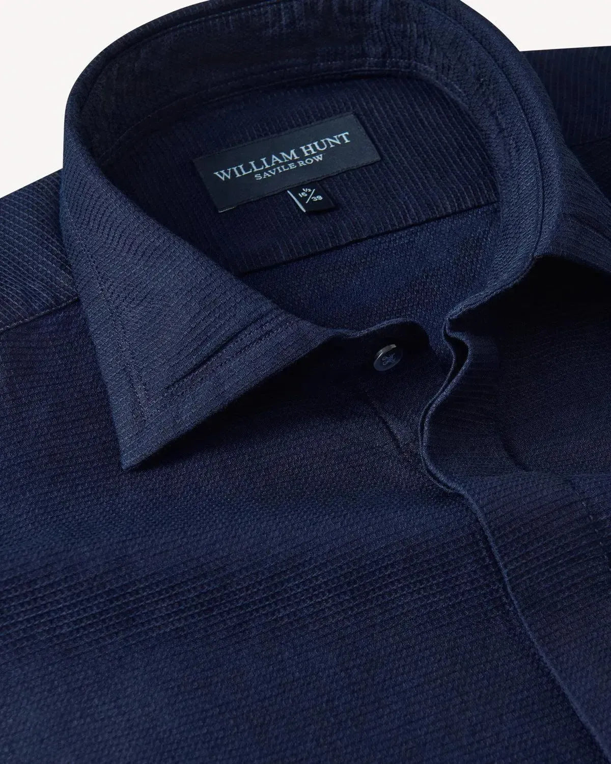 William Hunt Textured Shirt Navy-MALFORD OF LONDON SAVILE ROW MENSWEAR OUTLET
