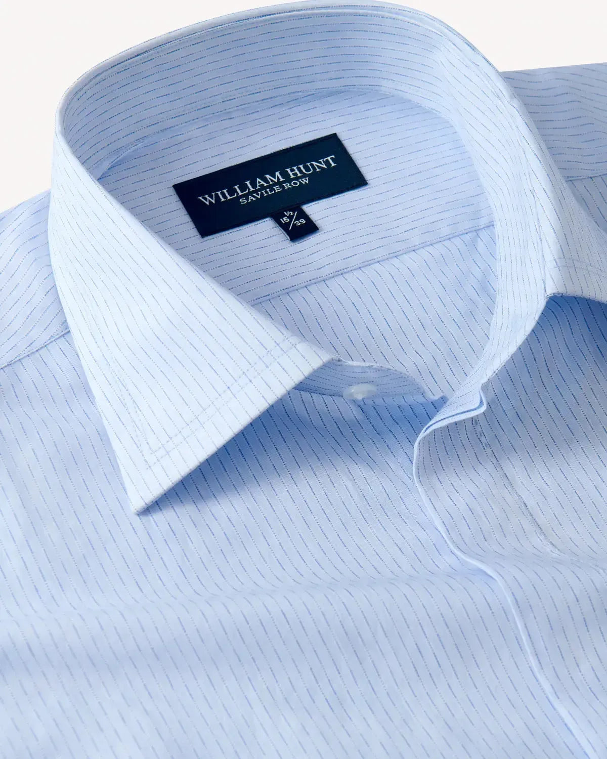 William Hunt Textured Stripe Shirt Light Blue-MALFORD OF LONDON SAVILE ROW MENSWEAR OUTLET