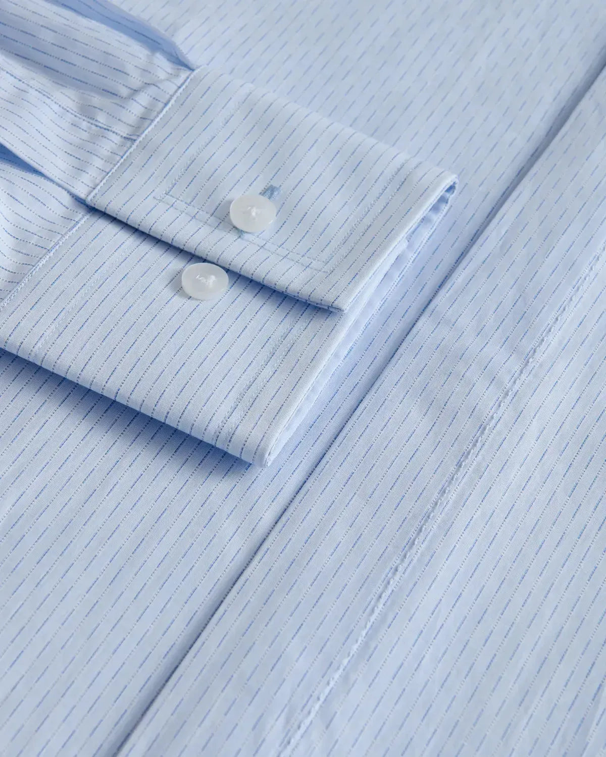 William Hunt Textured Stripe Shirt Light Blue-MALFORD OF LONDON SAVILE ROW MENSWEAR OUTLET