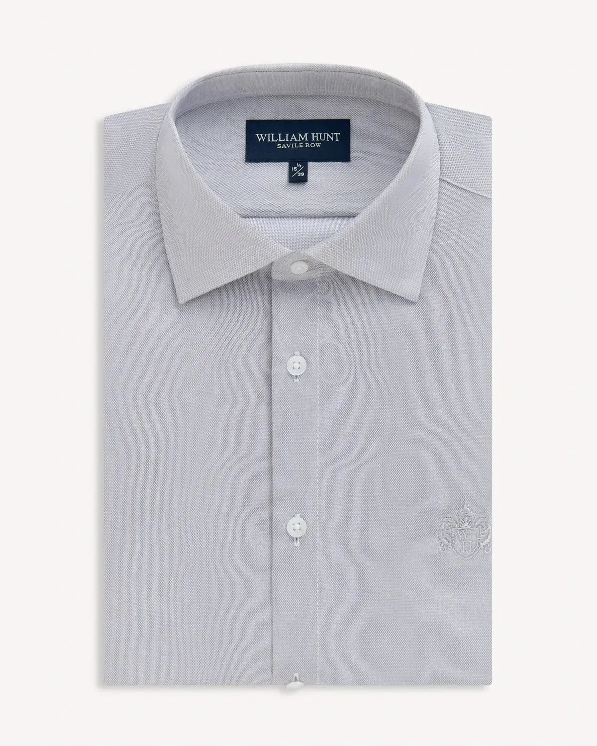 William Hunt Textured Weave Shirt Grey-MALFORD OF LONDON SAVILE ROW MENSWEAR OUTLET