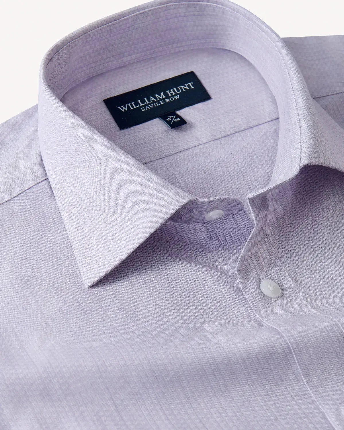 William Hunt Textured Weave Shirt Light Purple-MALFORD OF LONDON SAVILE ROW MENSWEAR OUTLET