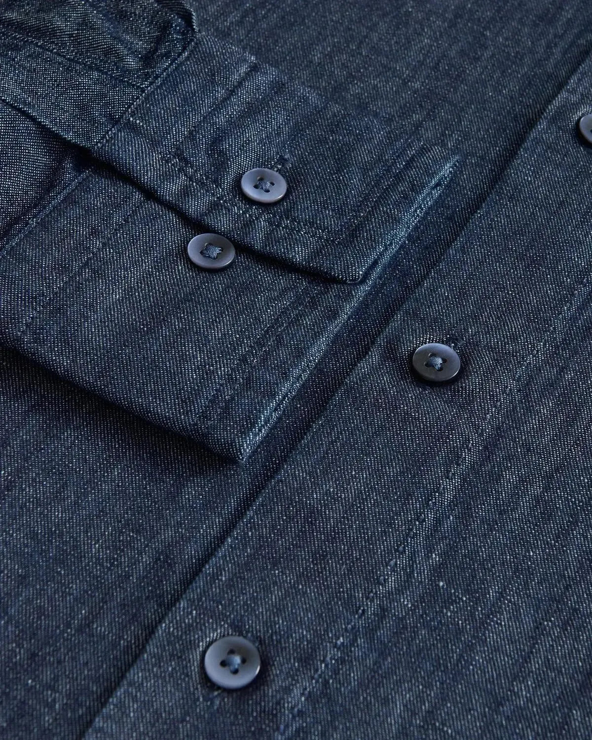 William Hunt Washed Denim Shirt Dark Indigo-MALFORD OF LONDON SAVILE ROW MENSWEAR OUTLET