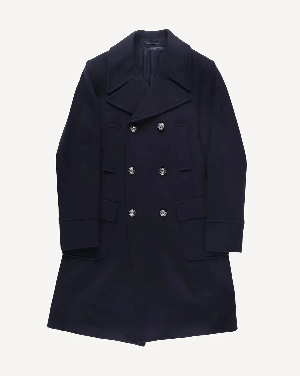 Bernard Weatherill DB 3/4 Length Peacoat Coat Navy - Malford_of_London_Tailoring_Archive