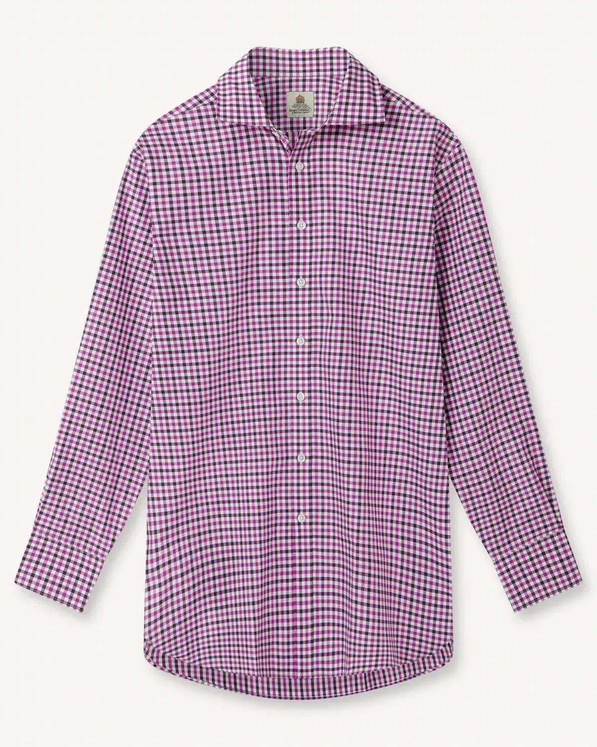 Bernard Weatherill Gingham Twill Classic Fit Shirt Purple/White – Savile Row Menswear Outlet | Malford of London
