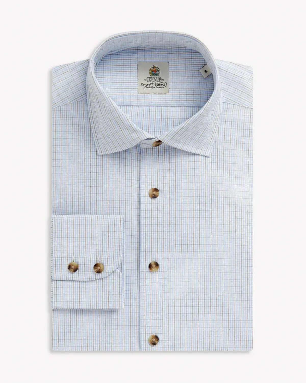 Bernard Weatherill Micro Check Shirt Sky/Red/White – Savile Row Menswear Outlet | Malford of London