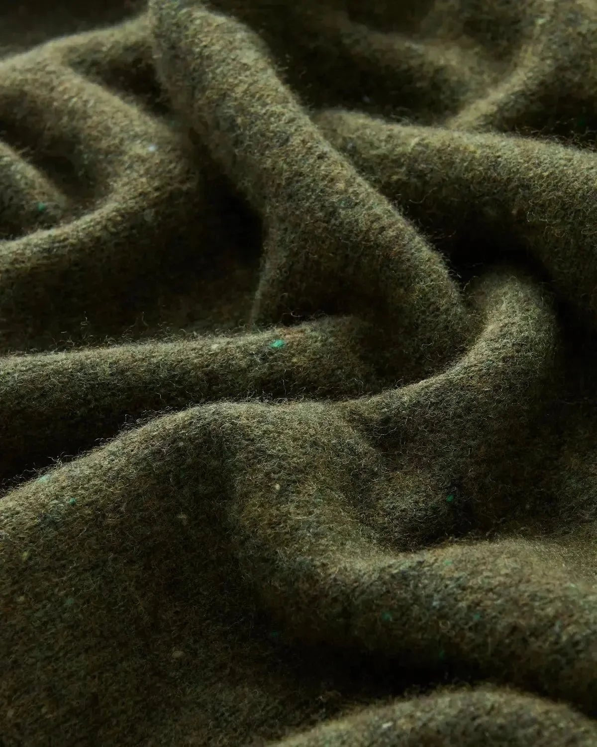 Bernard Weatherill Plain Roll Neck Melange Tweed Thyme Flec - Malford_of_London_Tailoring_Archive