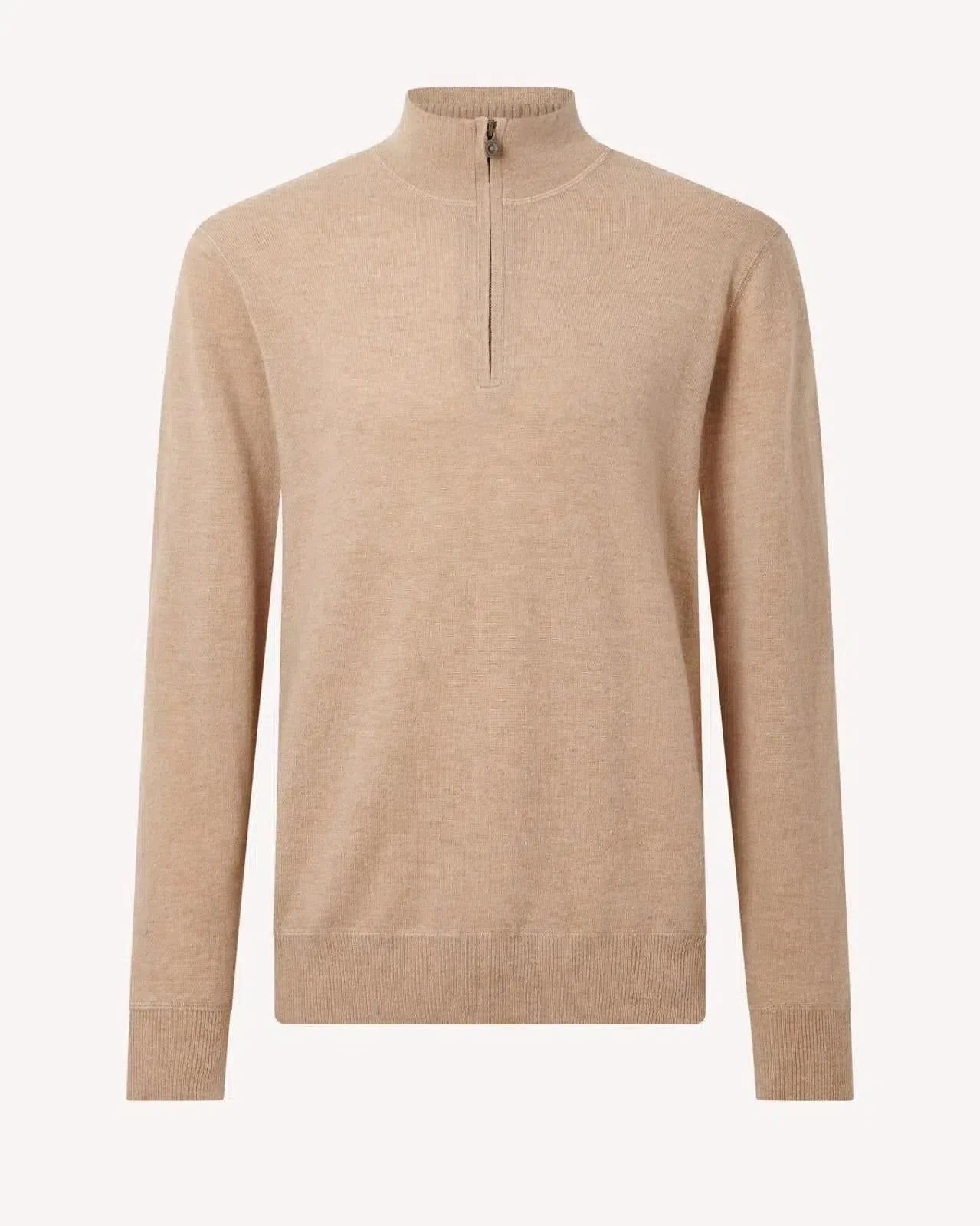 Bernard Weatherill Stand Collar Pullover Jumper Camel - Malford_of_London_Tailoring_Archive
