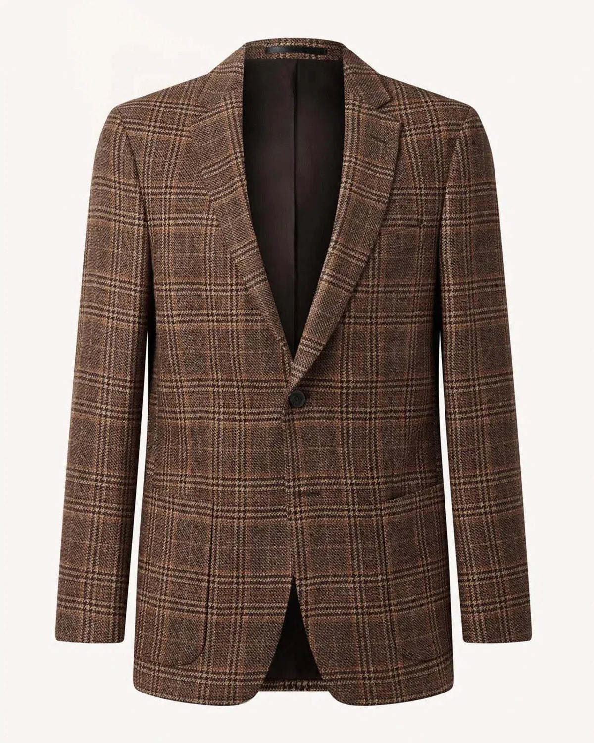 Bernard Weatherill Two Button Window Check Wool Jacket Brown - Malford_of_London_Tailoring_Archive