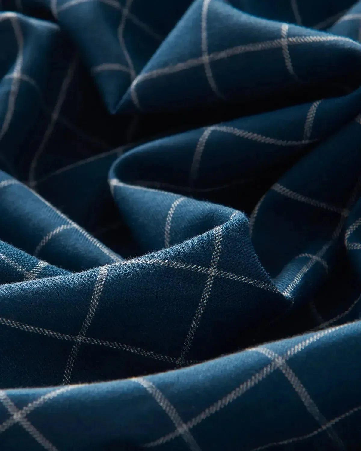 Bernard Weatherill Windowpane Check Shirt Navy Grey - Malford_of_London_Tailoring_Archive