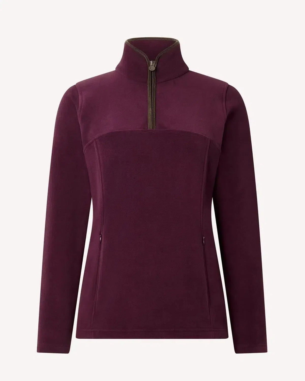 Bernard Weatherill Womens 1/4 Zip Fleece Jacket Aubergine - Malford_of_London_Tailoring_Archive