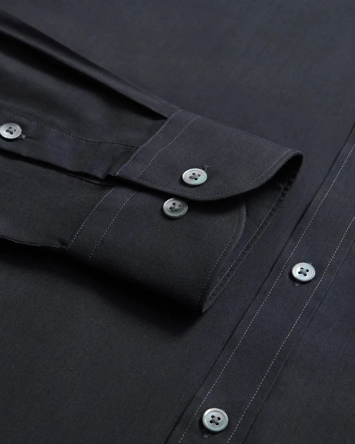 Charlie Allen Blue Black Poplin Shirt - Malford_of_London_Tailoring_Archive