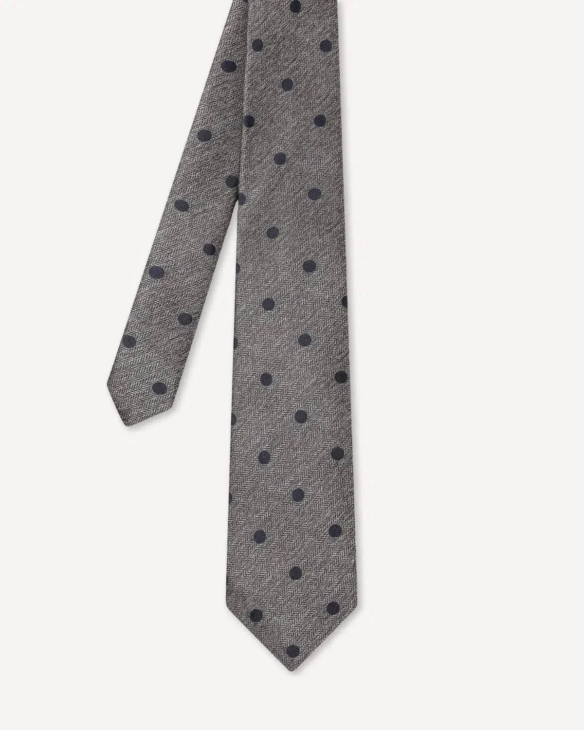 Charlie Allen Woven Polka Dot Weave Tie Bronze - Malford_of_London_Tailoring_Archive