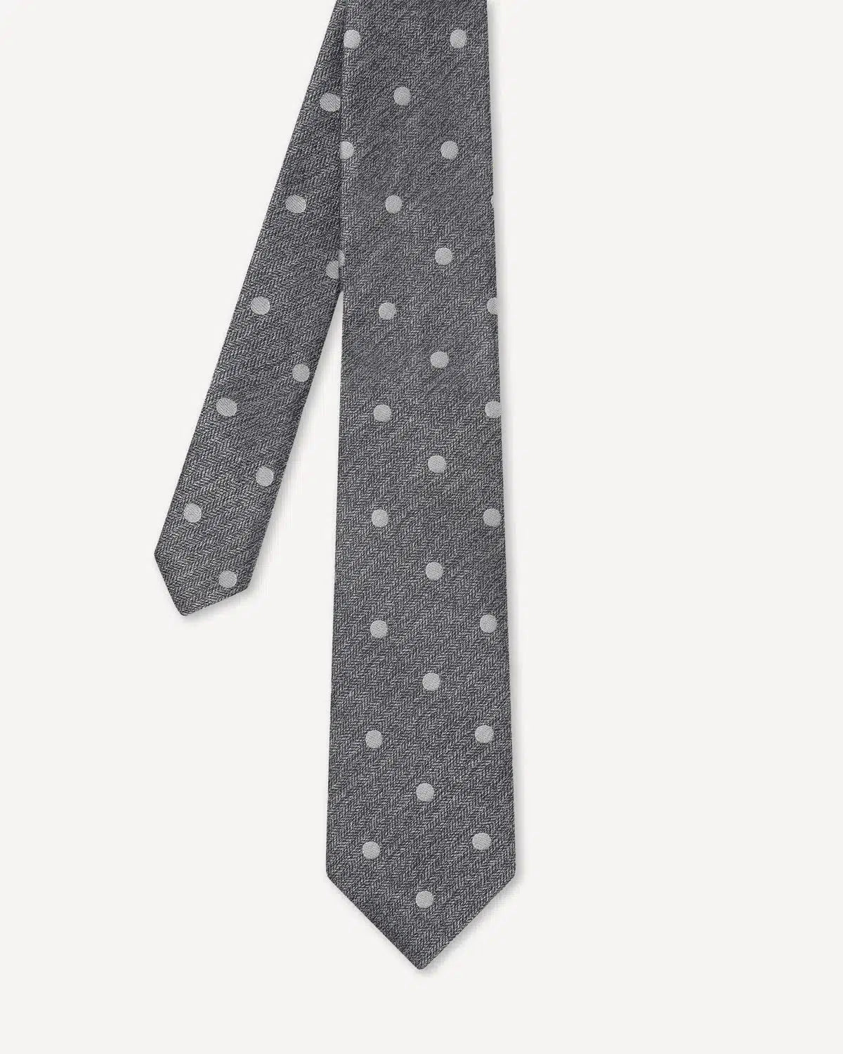 Charlie Allen Woven Polka Dot Weave Tie Silver – Tailored Menswear | Malford of London