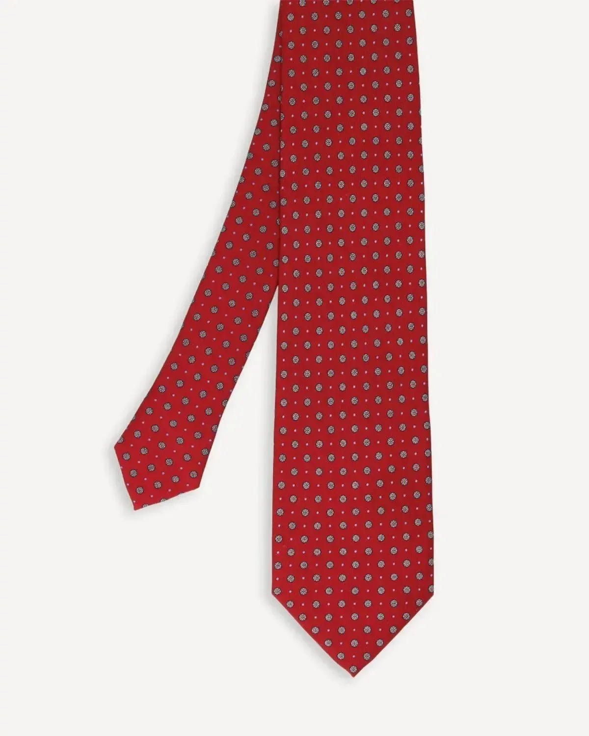 Drake's Floral Print Silk Tie Red - Malford_of_London_Tailoring_Archive