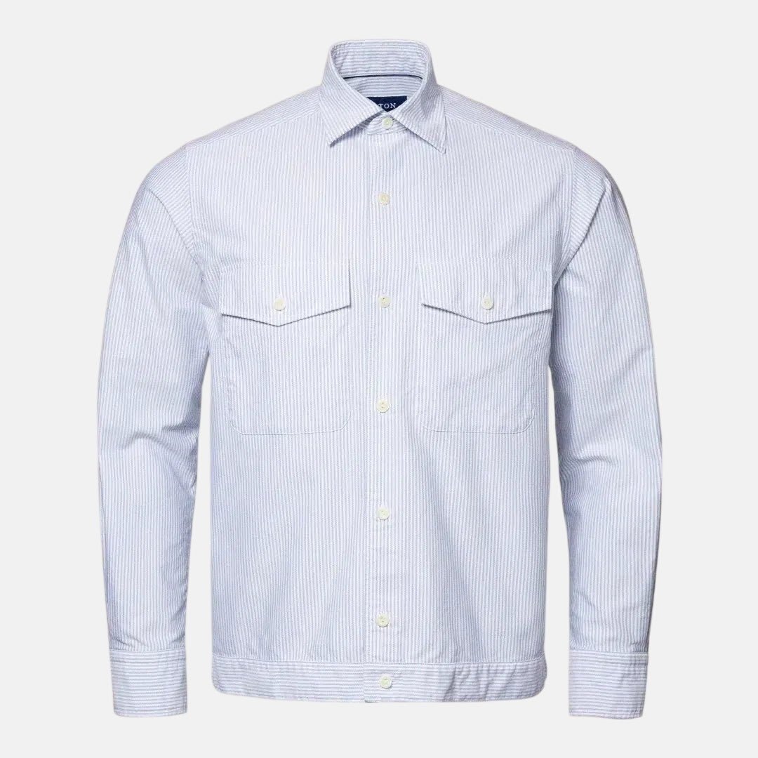Eton Classic Fit Mid Blue Stripe Shirt – Savile Row Menswear Outlet | Malford of London