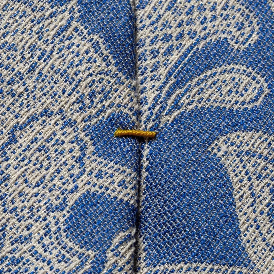 Eton Silk/Cotton Mix Floral Patterned Tie Dark Blue/Cream – Savile Row Menswear Outlet | Malford of London