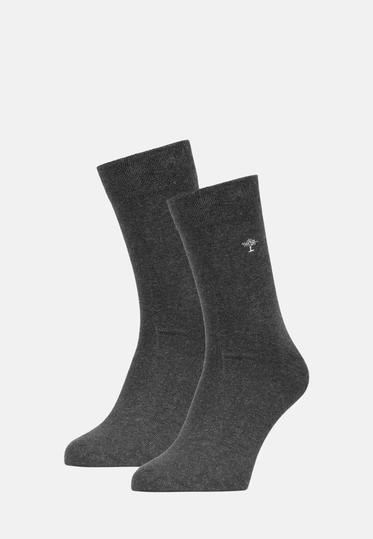 Fynch - Hatton 2 - Pack Embroidered Logo Socks Anthracite – Tailored Menswear | Malford of London