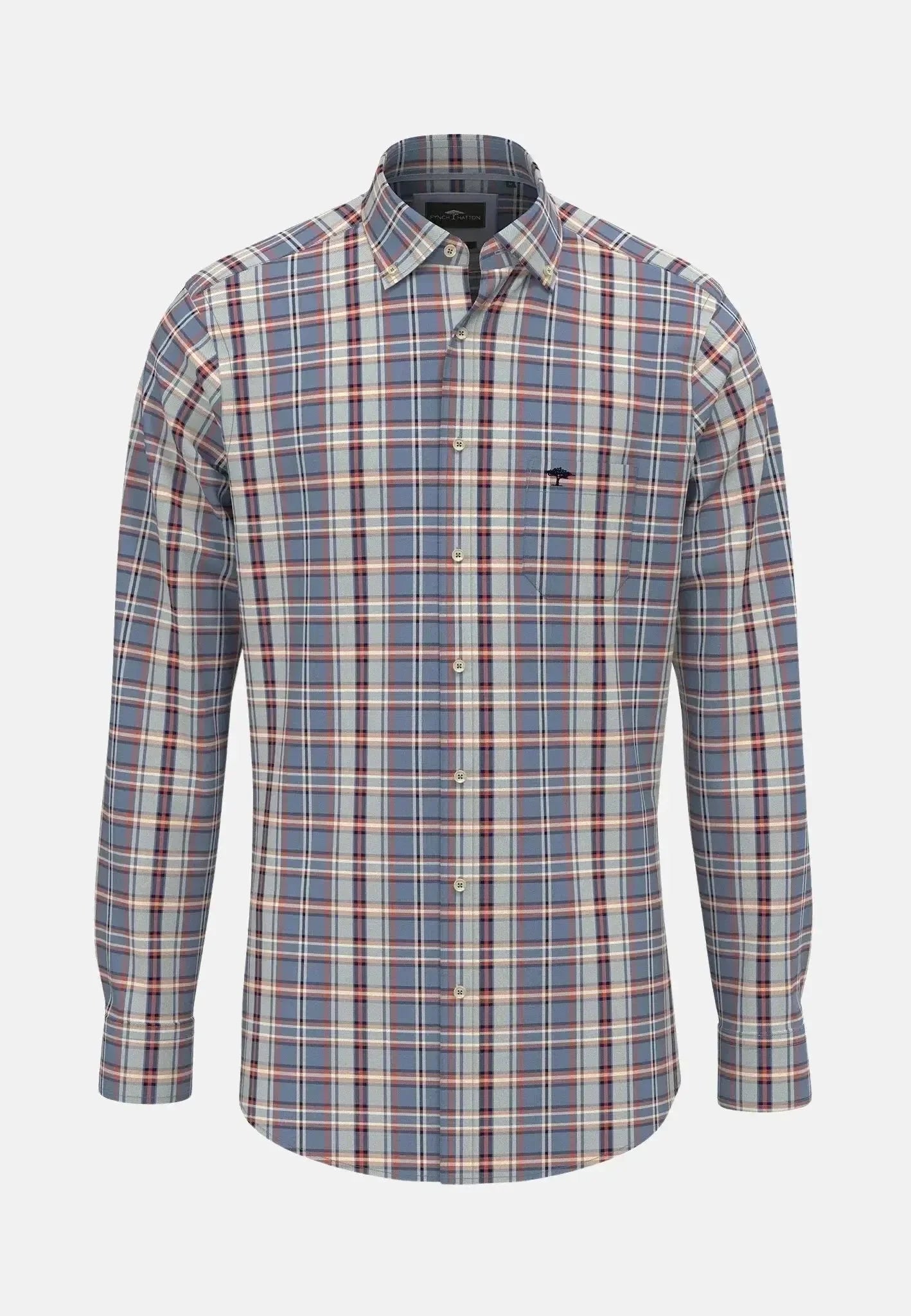 Fynch - Hatton Classic Mixed Check Shirt Cloud Blue – Tailored Menswear | Malford of London