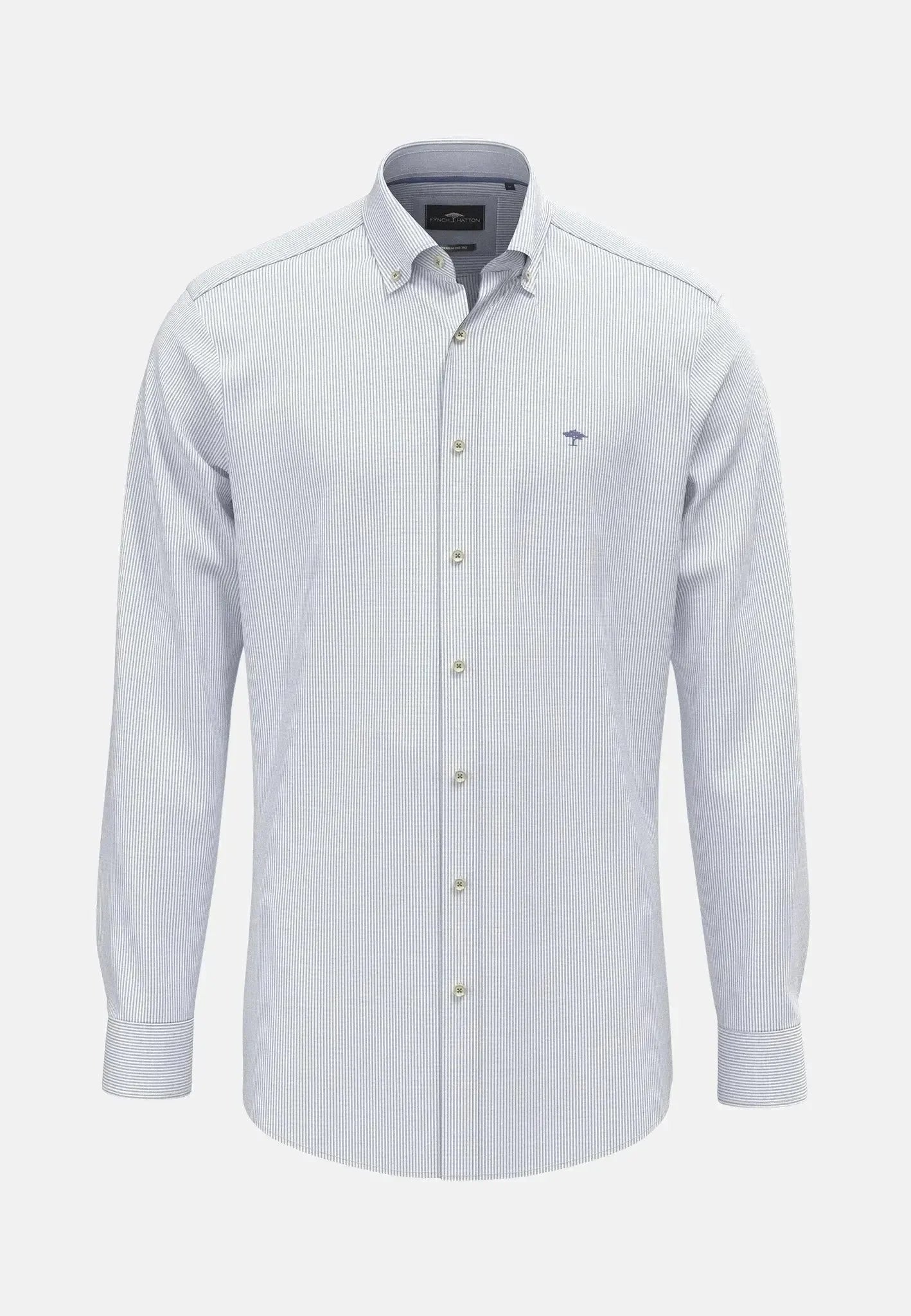 Fynch - Hatton Fine Oxford Stripe Button Down Shirt Crystal Blue – Tailored Menswear | Malford of London