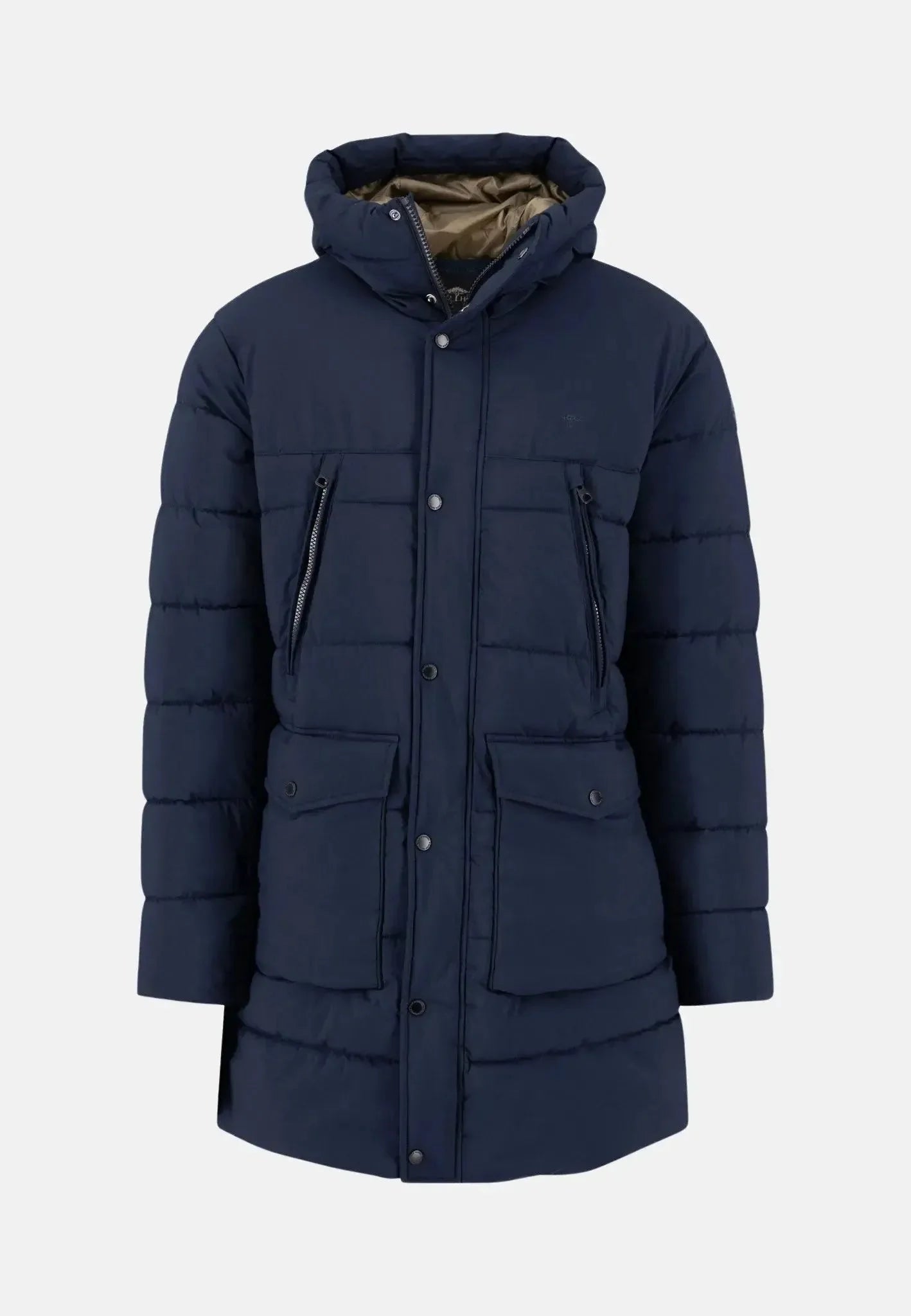 Fynch - Hatton Hooded Full Length Puffer Coat Navy – Tailored Menswear | Malford of London