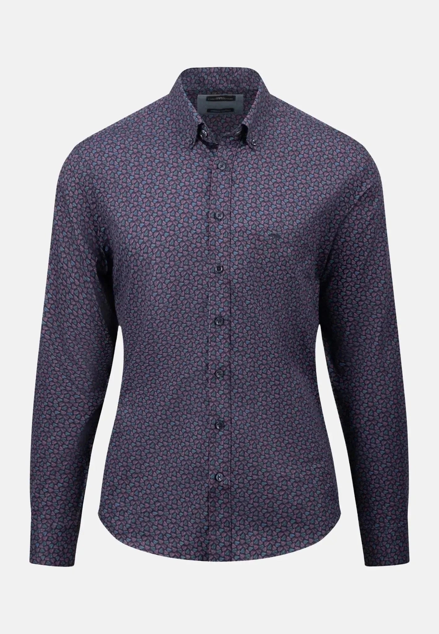 Fynch - Hatton Leaf Print Mix Shirt Pale Blush – Tailored Menswear | Malford of London