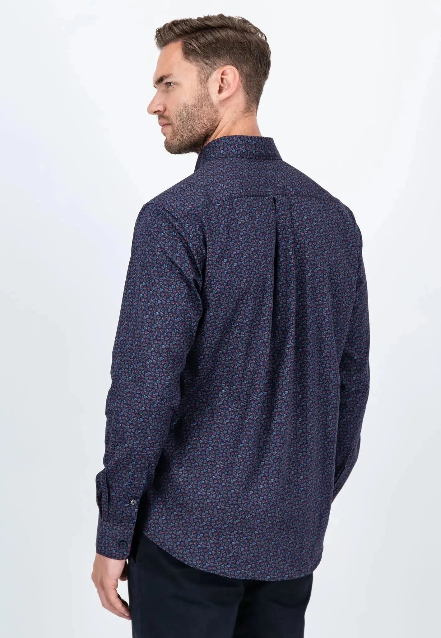 Fynch - Hatton Leaf Print Mix Shirt Pale Blush – Tailored Menswear | Malford of London