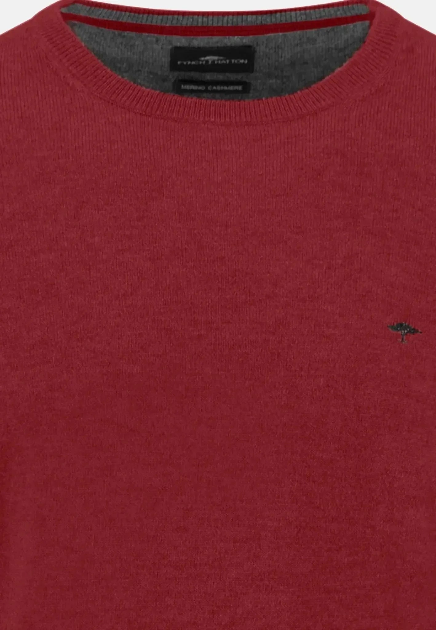 Fynch - Hatton Merino Wool Cashmere Crewneck Knit Garnet Red – Tailored Menswear | Malford of London
