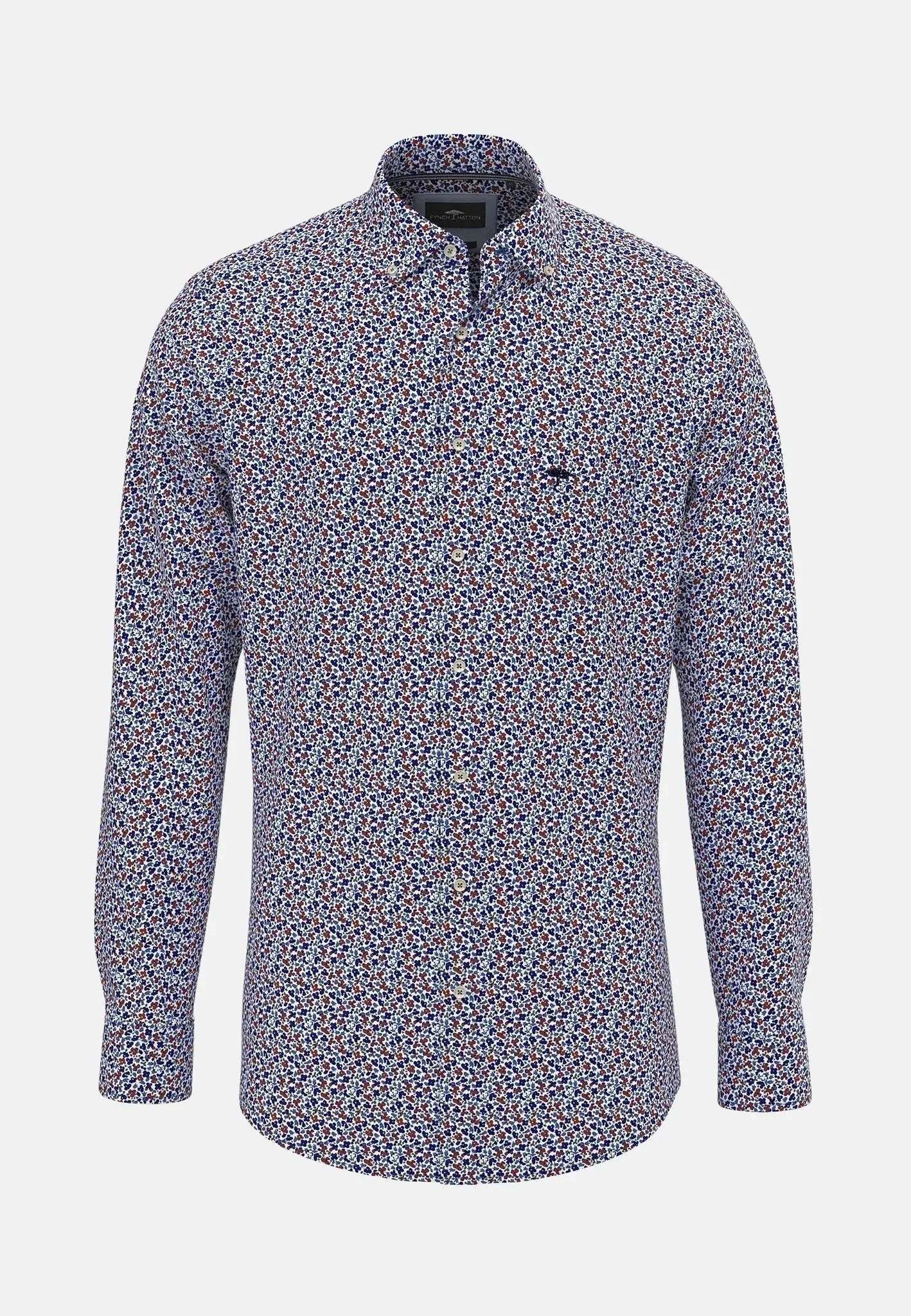 Fynch - Hatton Modern Flower Print Shirt Navy – Tailored Menswear | Malford of London