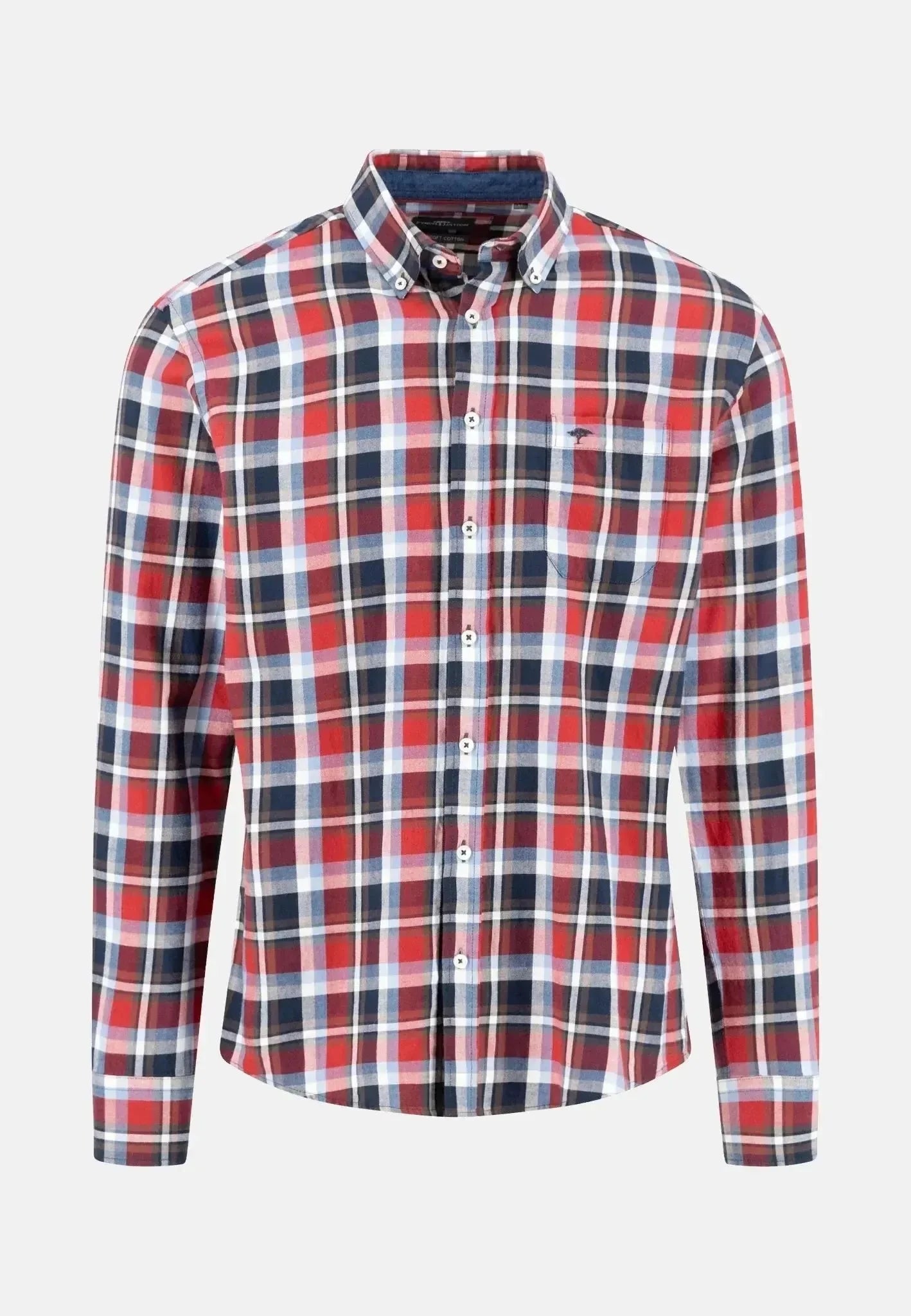 Fynch - Hatton Multicolour Flannel Check Shirt Garnet Red – Tailored Menswear | Malford of London
