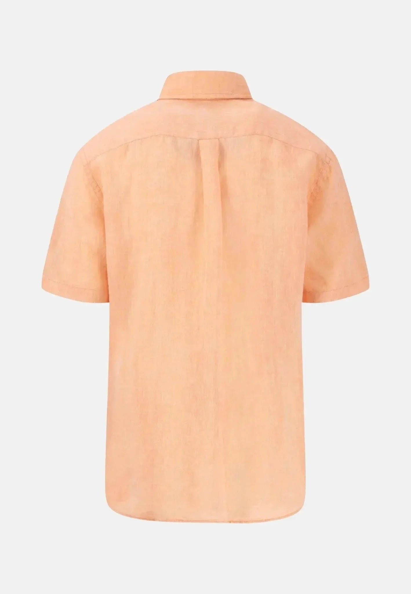 Fynch - Hatton Premium Linen Button Down Short Sleeved Shirt Sunny Orange – Tailored Menswear | Malford of London
