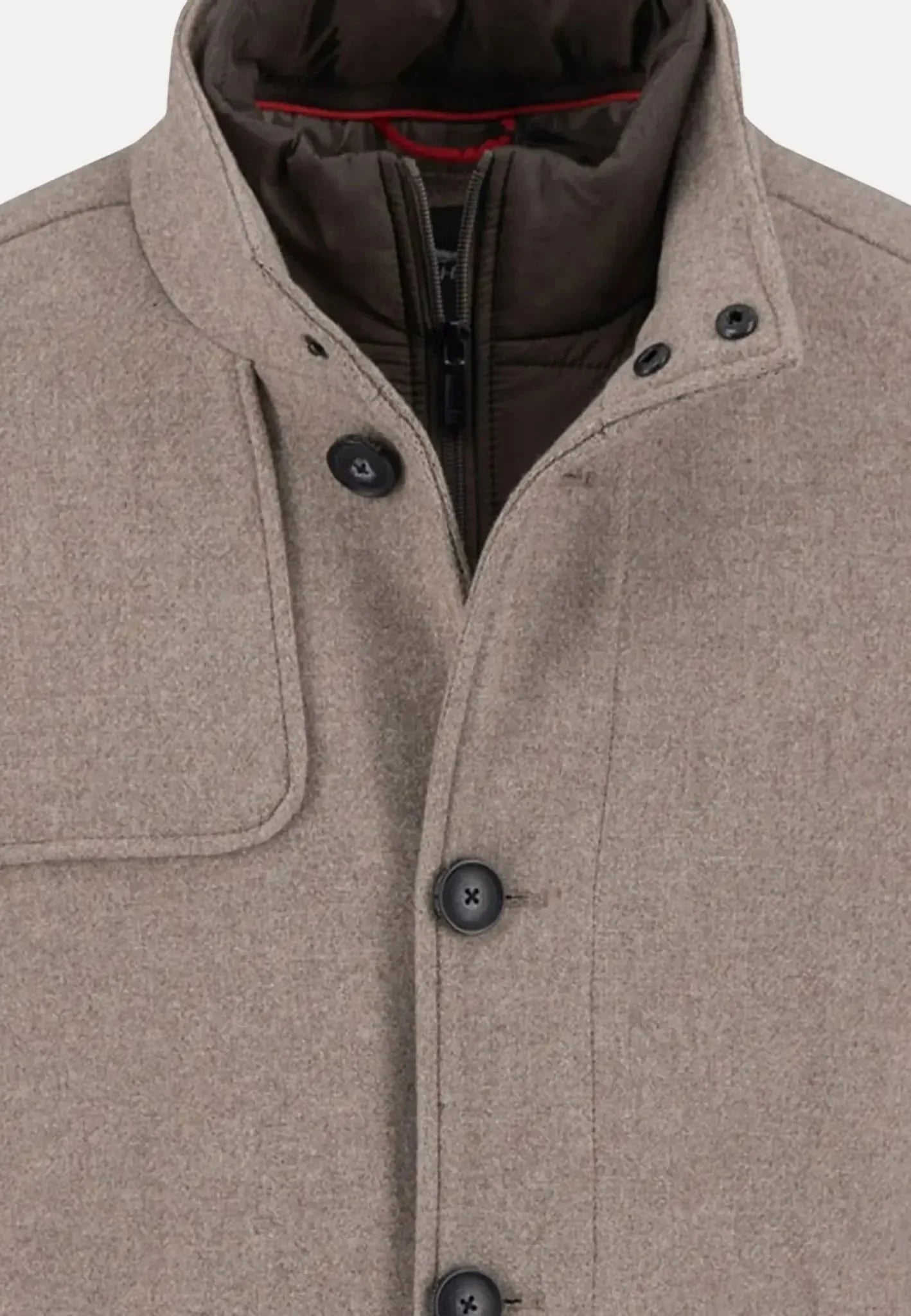Fynch - Hatton Standcollar Insert Wool Mix Coat Sand – Tailored Menswear | Malford of London