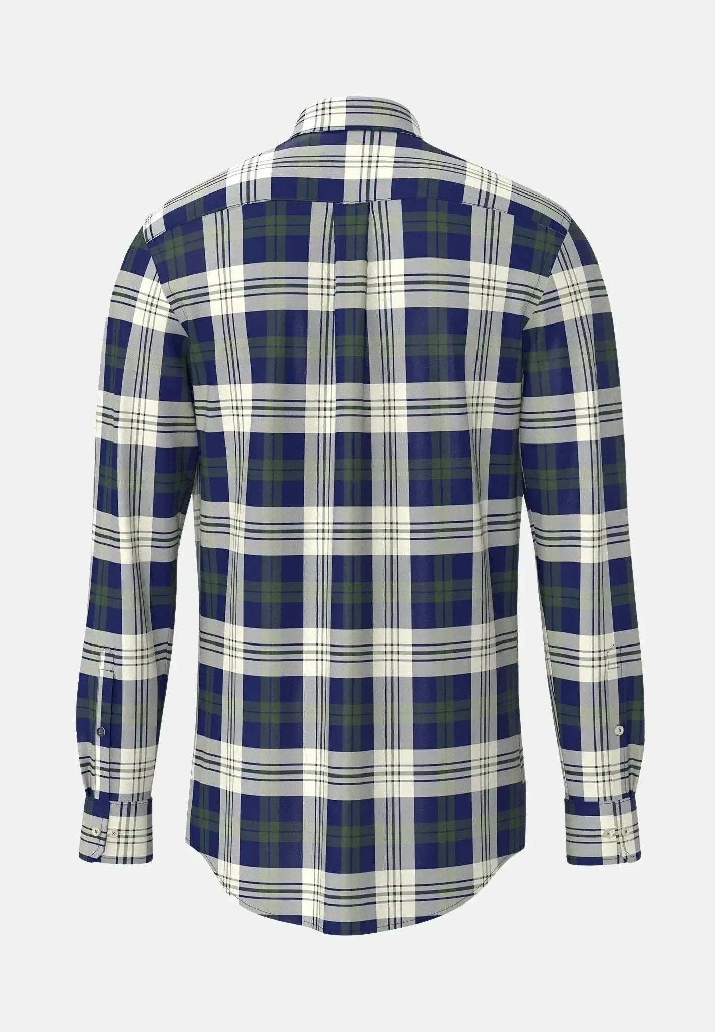 Fynch - Hatton Washed Oxford Check Button Down Shirt Dark Leaf – Tailored Menswear | Malford of London