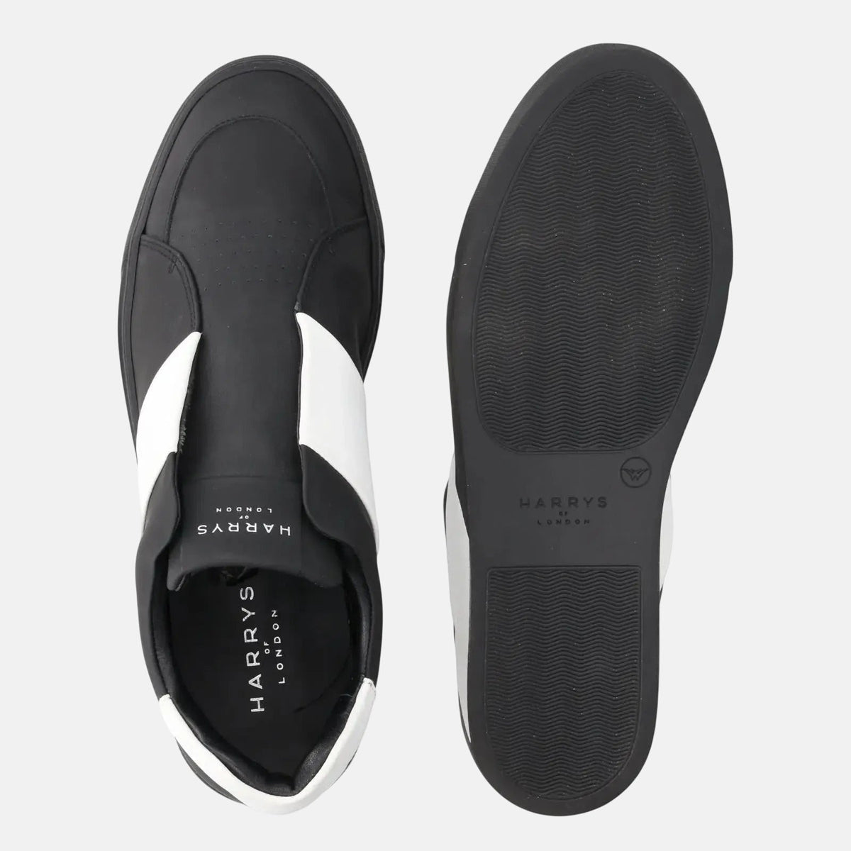 Harrys Of London Bolt 2 Tech Leather Trainer Black White - Malford_of_London_Tailoring_Archive