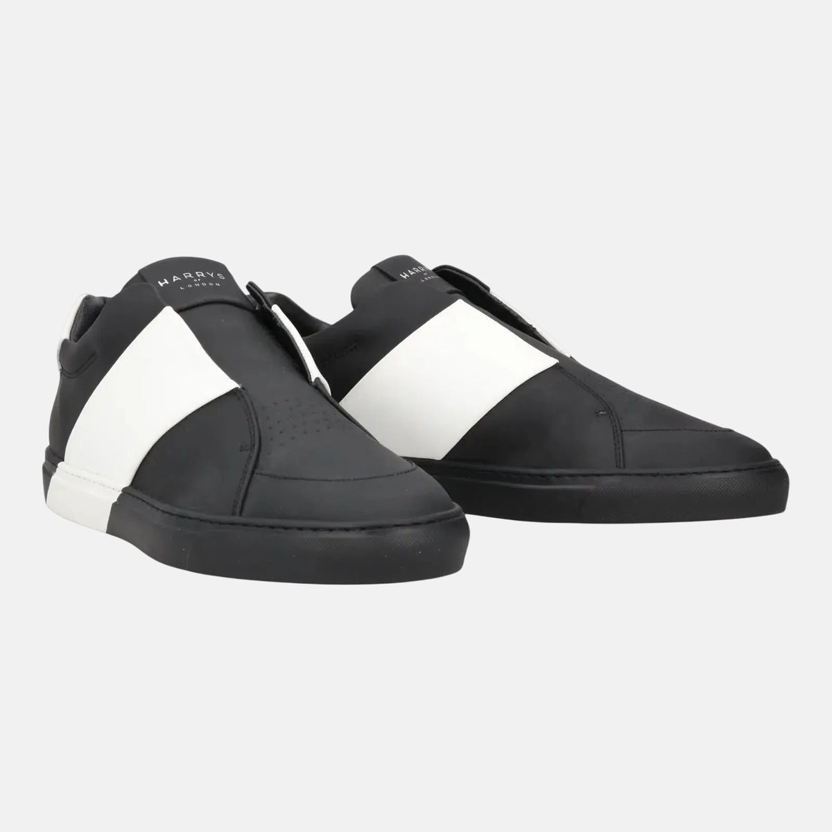 Harrys Of London Bolt 2 Tech Leather Trainer Black White - Malford_of_London_Tailoring_Archive