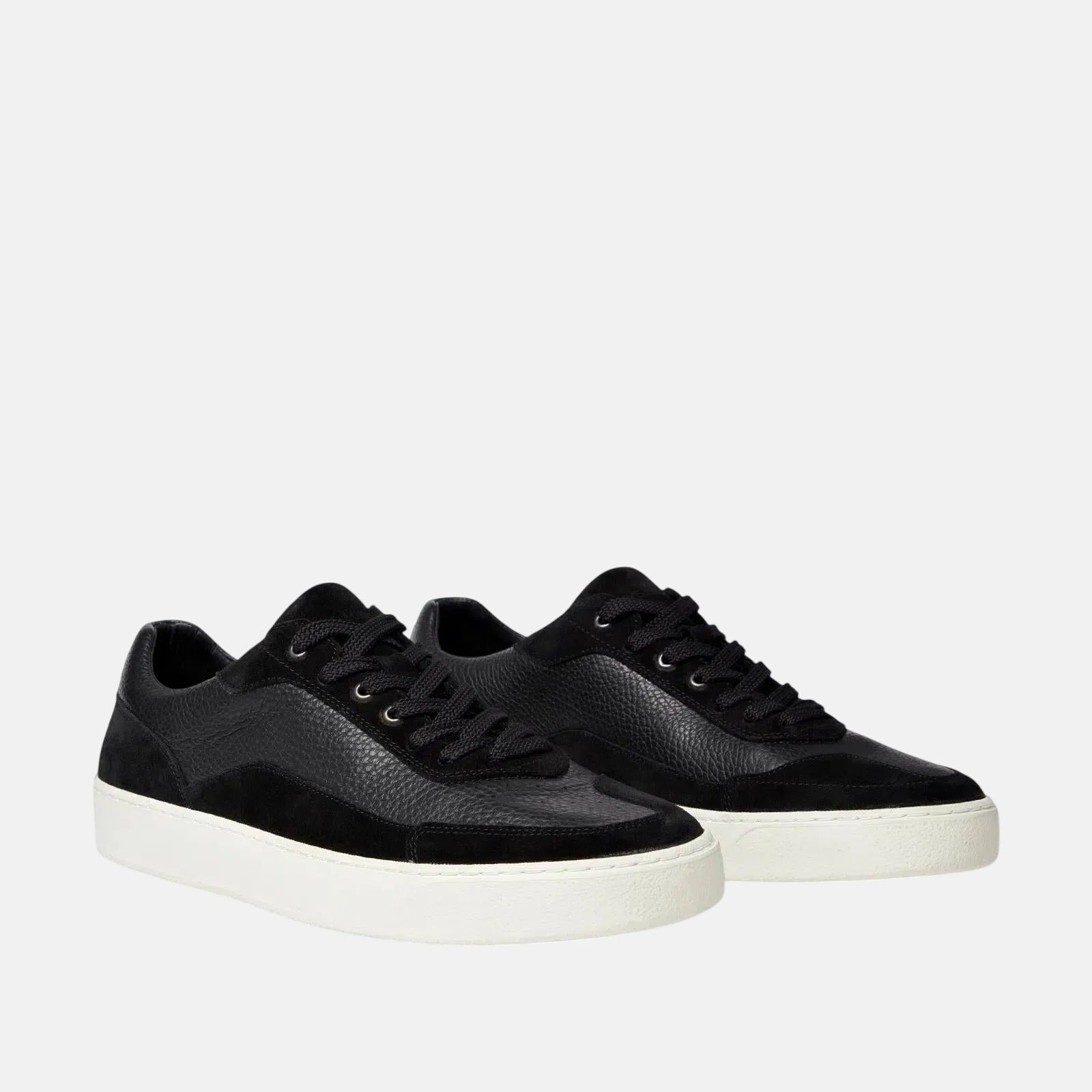 Harrys Of London Finch Suede/Soft Milled Calf Trainer Black – Savile Row Menswear Outlet | Malford of London