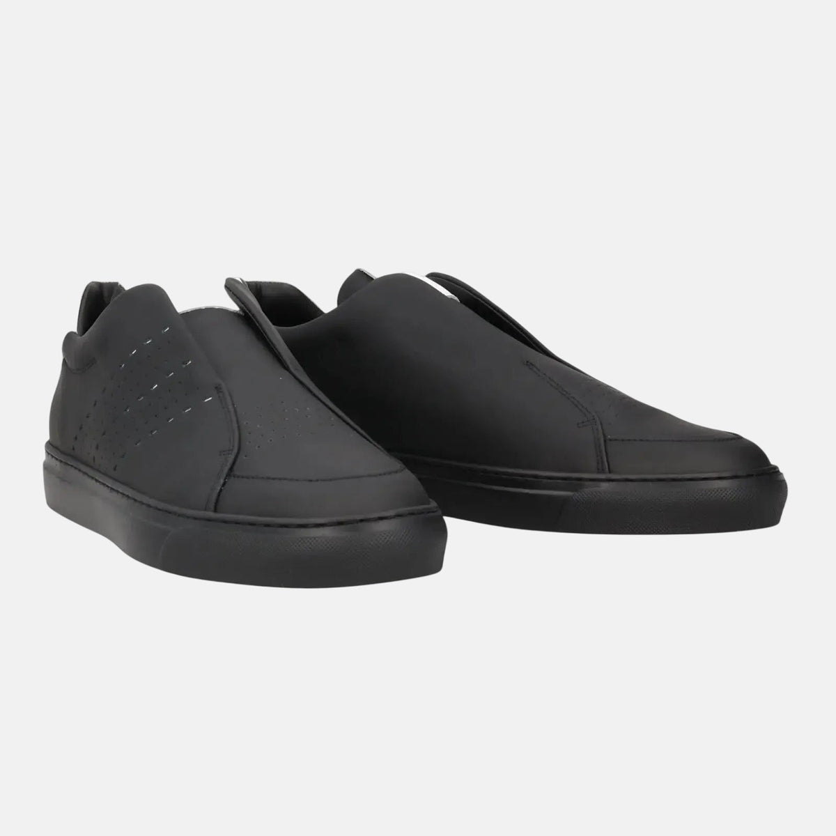 Harrys Of London Track Tech Leather Trainer Black White - Malford_of_London_Tailoring_Archive