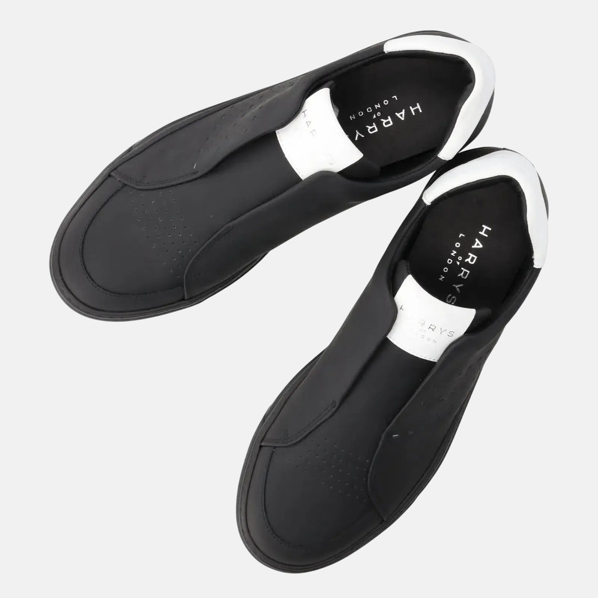 Harrys Of London Track Tech Leather Trainer Black White - Malford_of_London_Tailoring_Archive