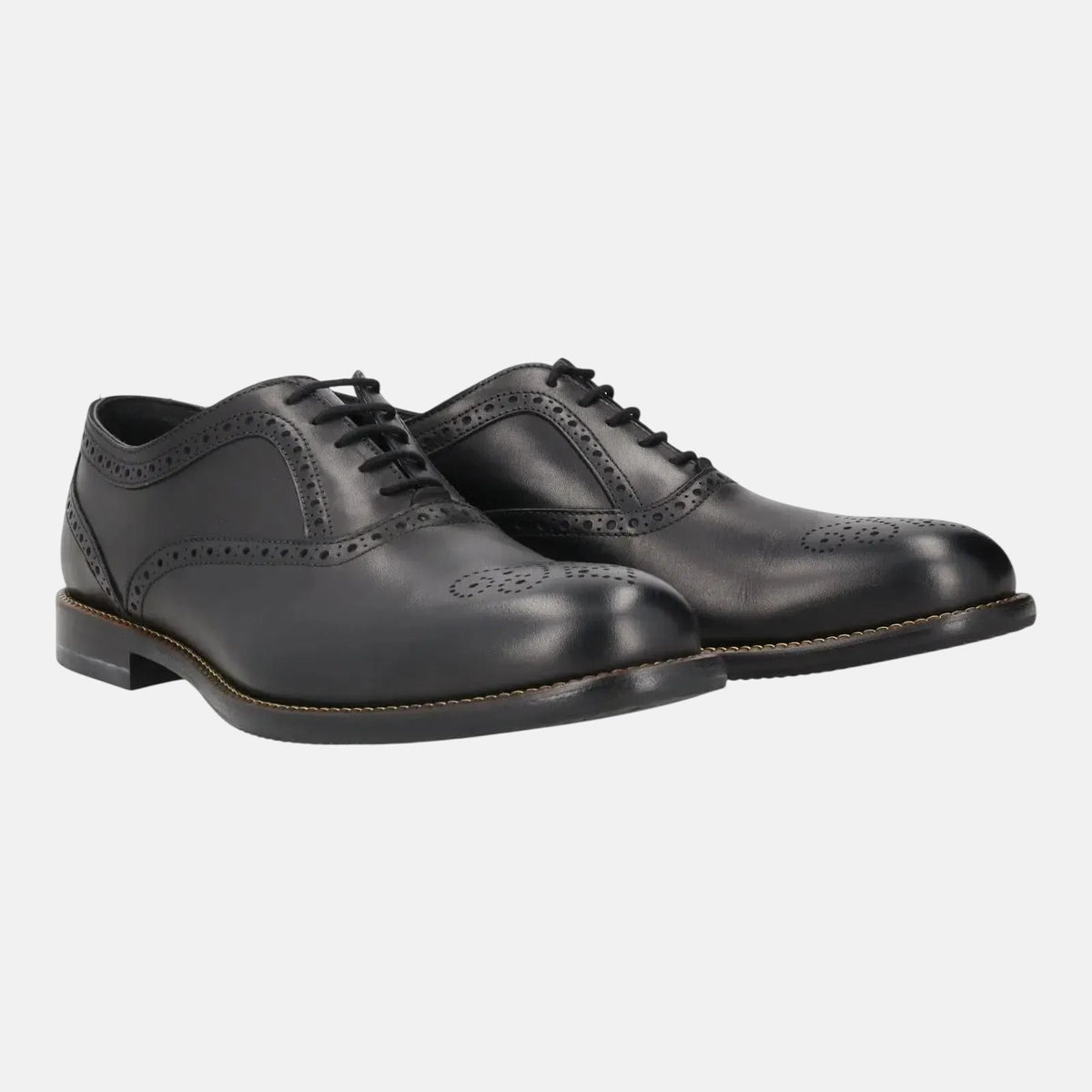 Harrys Of London Trillion Leather Brogue Black - Malford_of_London_Tailoring_Archive