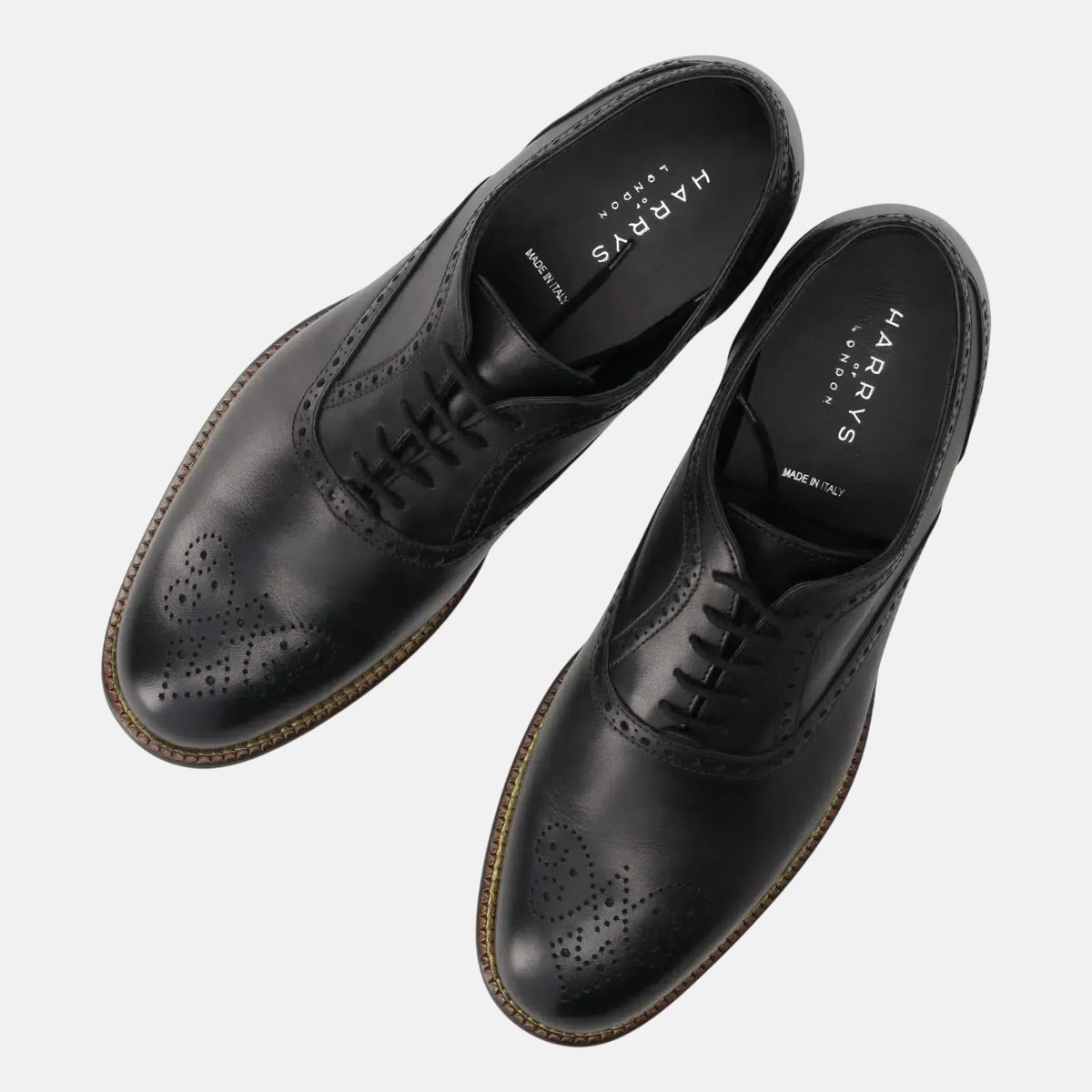 Harrys Of London Trillion Leather Brogue Black - Malford_of_London_Tailoring_Archive
