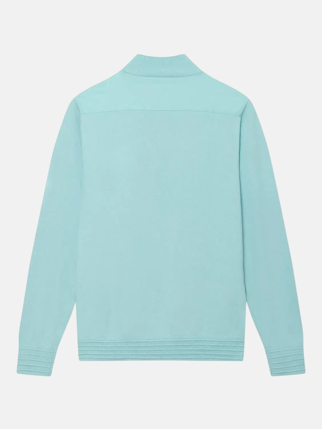 Richard James 1/4 Zip Woven Front Aqua - Malford_of_London_Tailoring_Archive