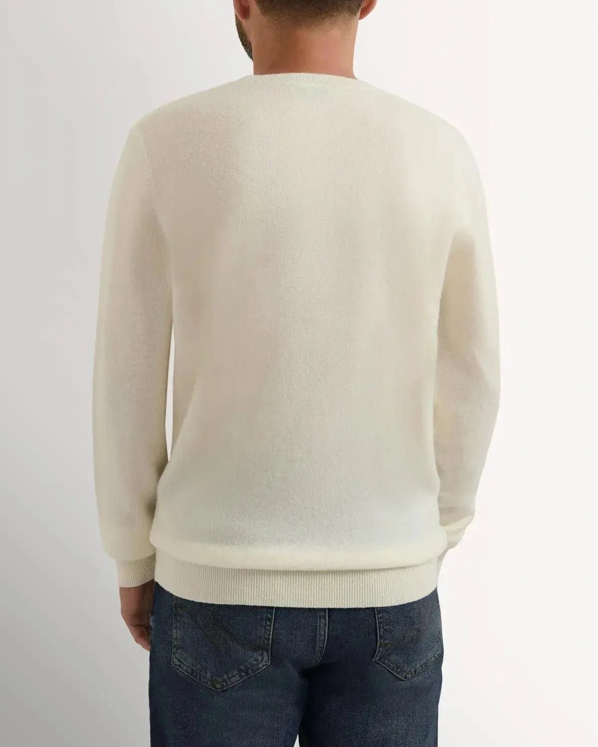 Richard James Cashmere Mix Crewneck Cream - Malford_of_London_Tailoring_Archive