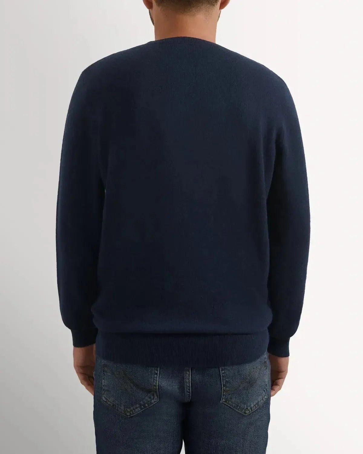 Richard James Cashmere Mix Crewneck Navy - Malford_of_London_Tailoring_Archive