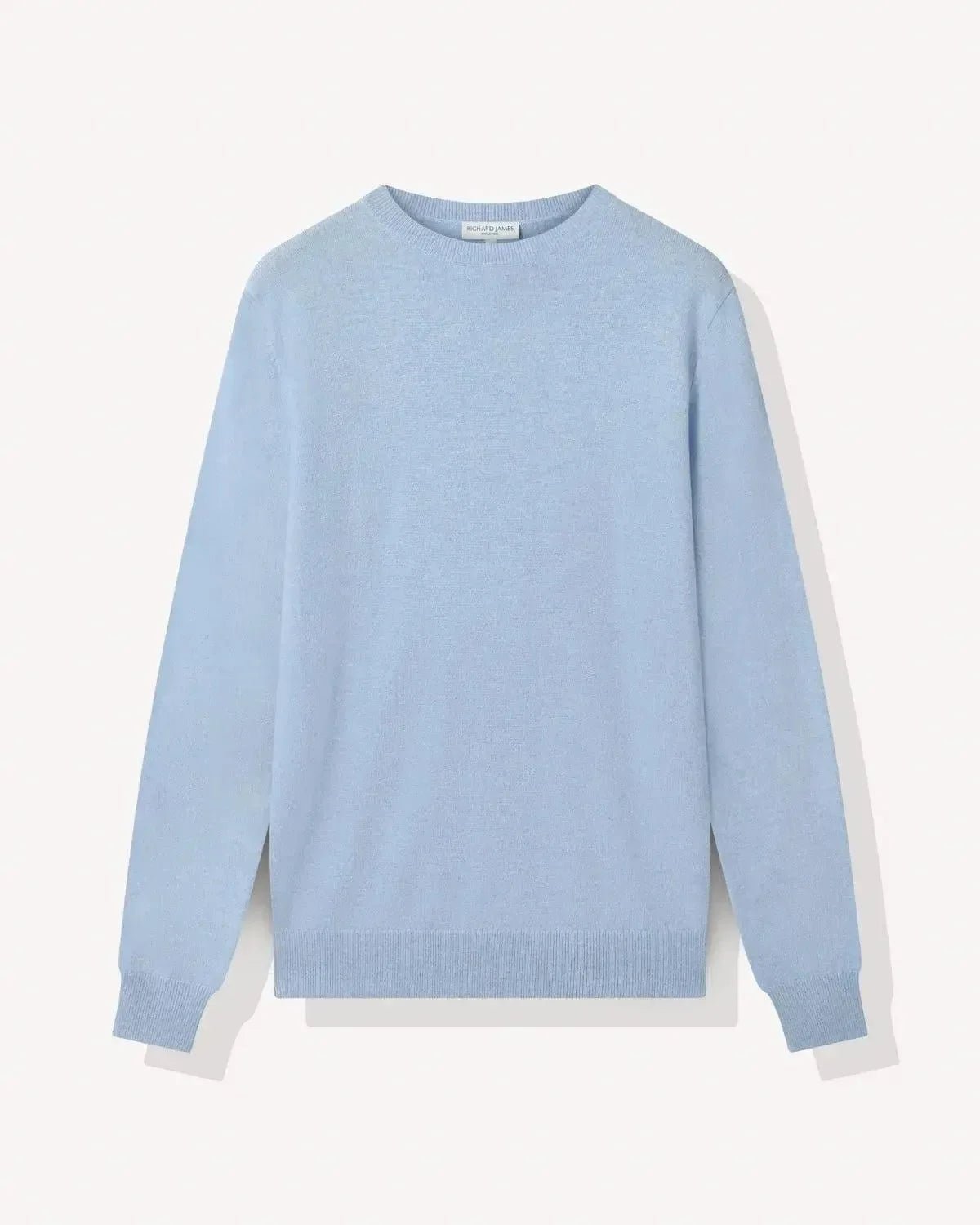 Richard James Cashmere Mix Crewneck Sky Blue - Malford_of_London_Tailoring_Archive